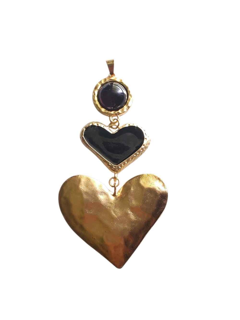 Vintage-Style Heart Statement Pendant with Standard Bail